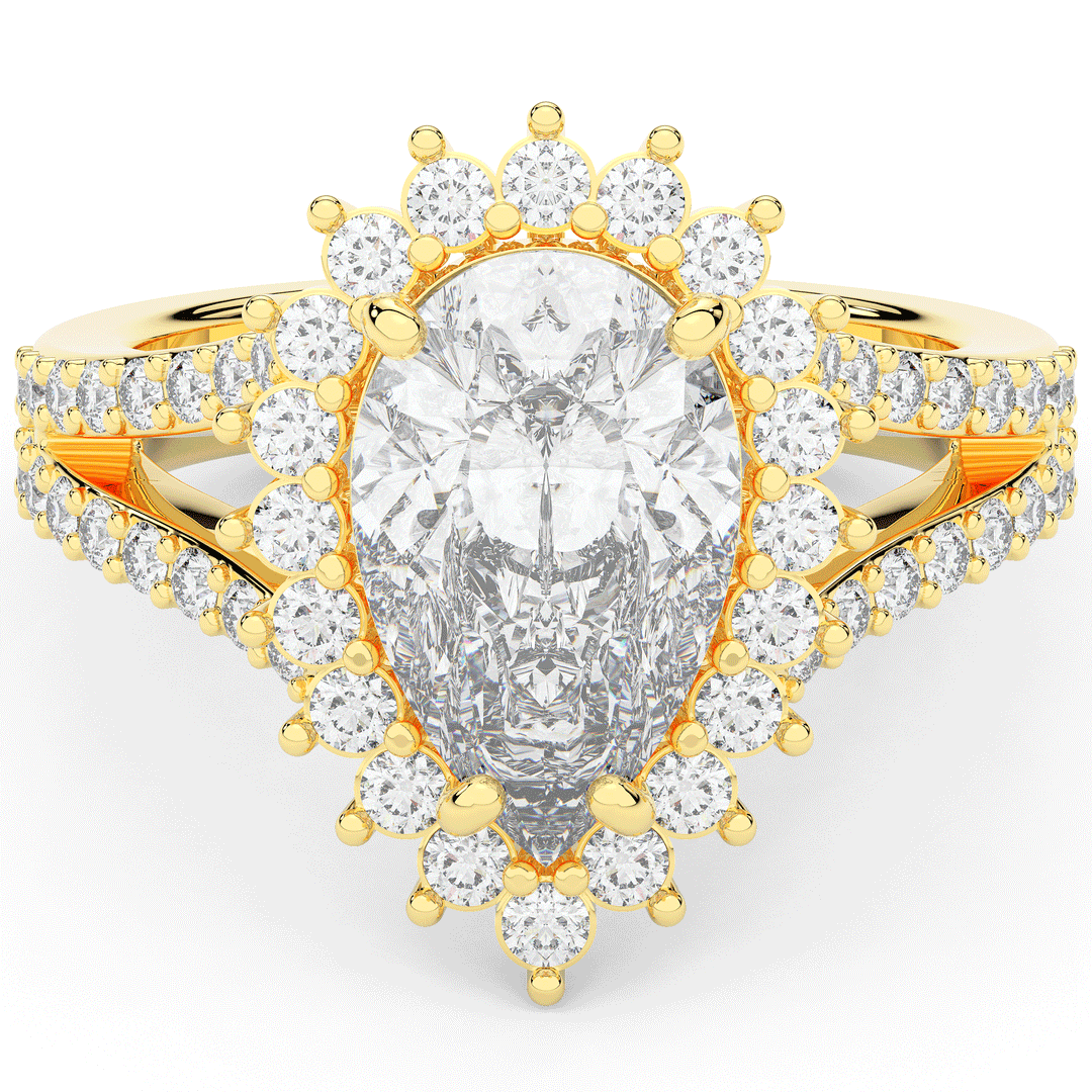 3.60CT.TW ROUND LAB DIAMOND ENGAGEMENT RING - Nazarelle