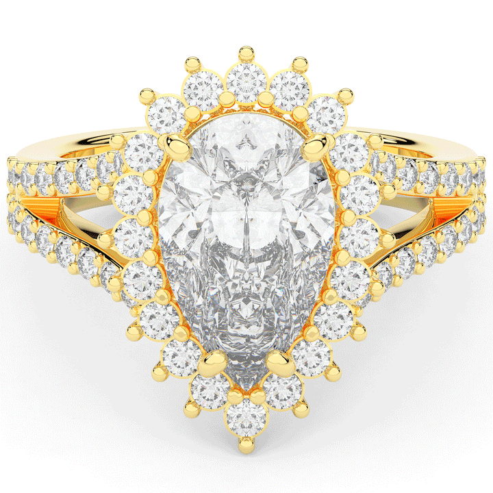 3.60CT.TW ROUND LAB DIAMOND ENGAGEMENT RING - Nazarelle