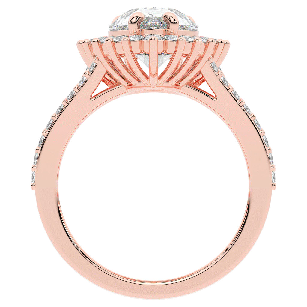 3.60CT.TW ROUND LAB DIAMOND ENGAGEMENT RING - Nazarelle