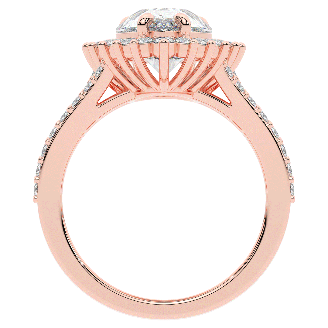 3.60CT.TW ROUND LAB DIAMOND ENGAGEMENT RING - Nazarelle