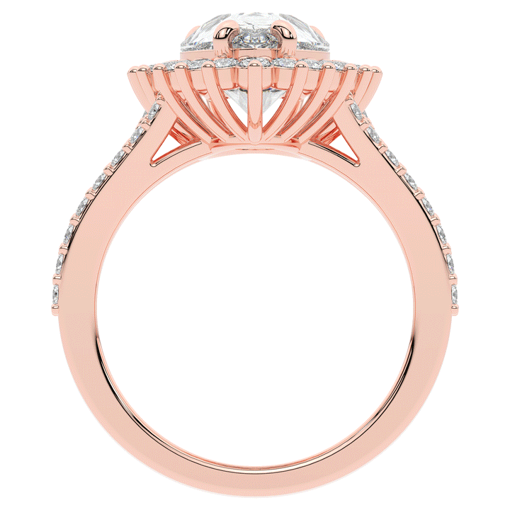 3.60CT.TW ROUND LAB DIAMOND ENGAGEMENT RING - Nazarelle