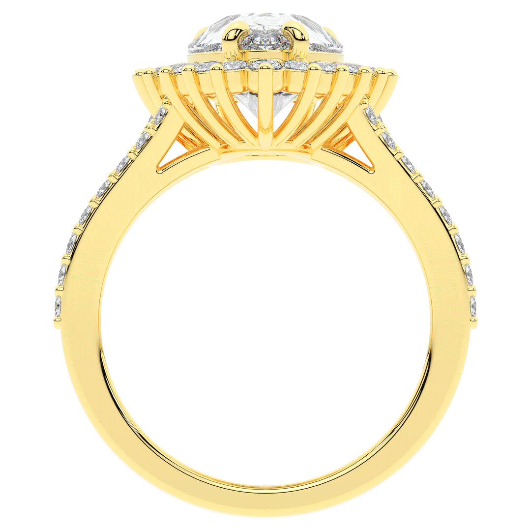 3.60CT.TW ROUND LAB DIAMOND ENGAGEMENT RING - Nazarelle