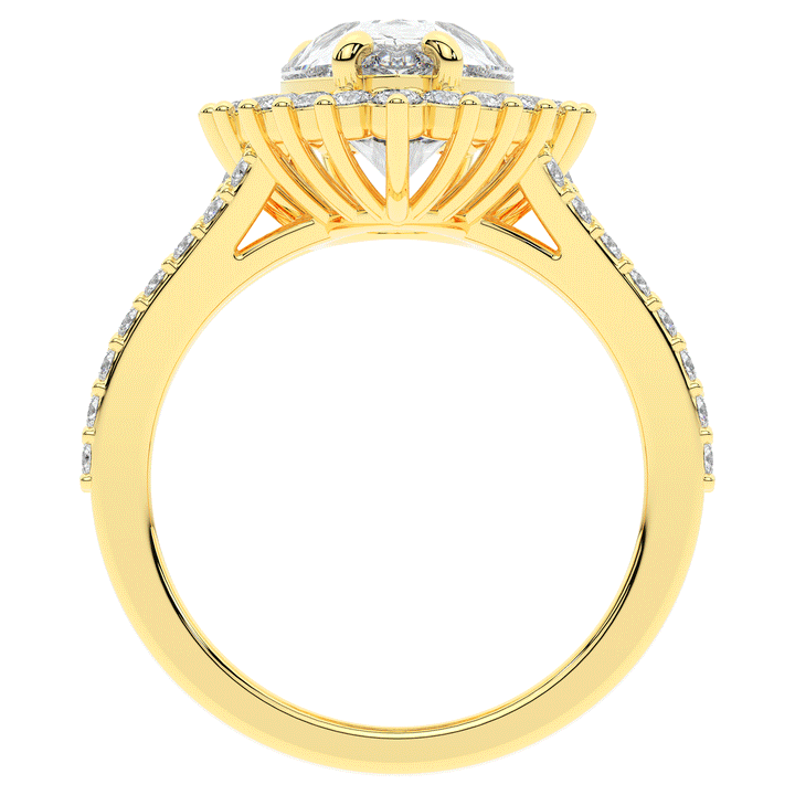 3.60CT.TW ROUND LAB DIAMOND ENGAGEMENT RING - Nazarelle