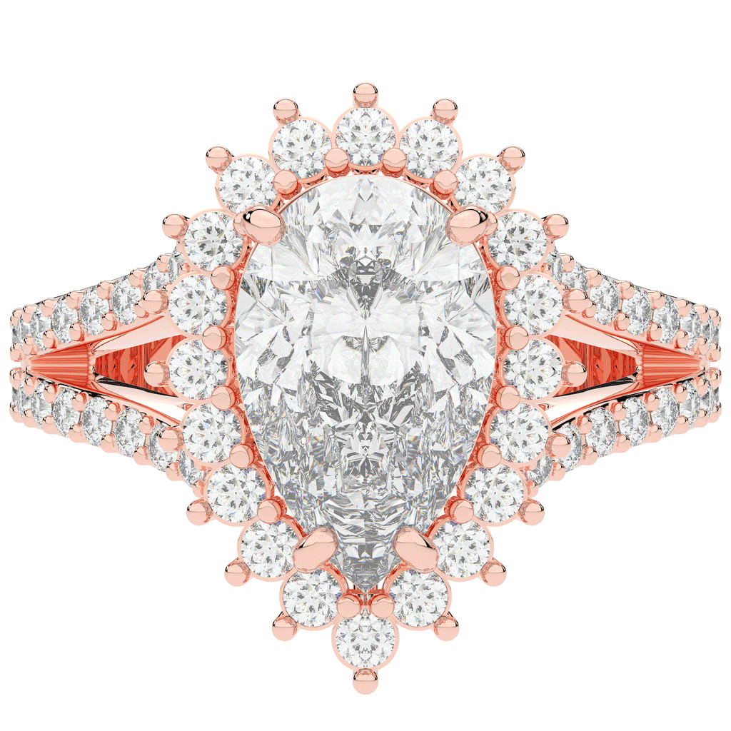 3.60CT.TW ROUND LAB DIAMOND ENGAGEMENT RING - Nazarelle