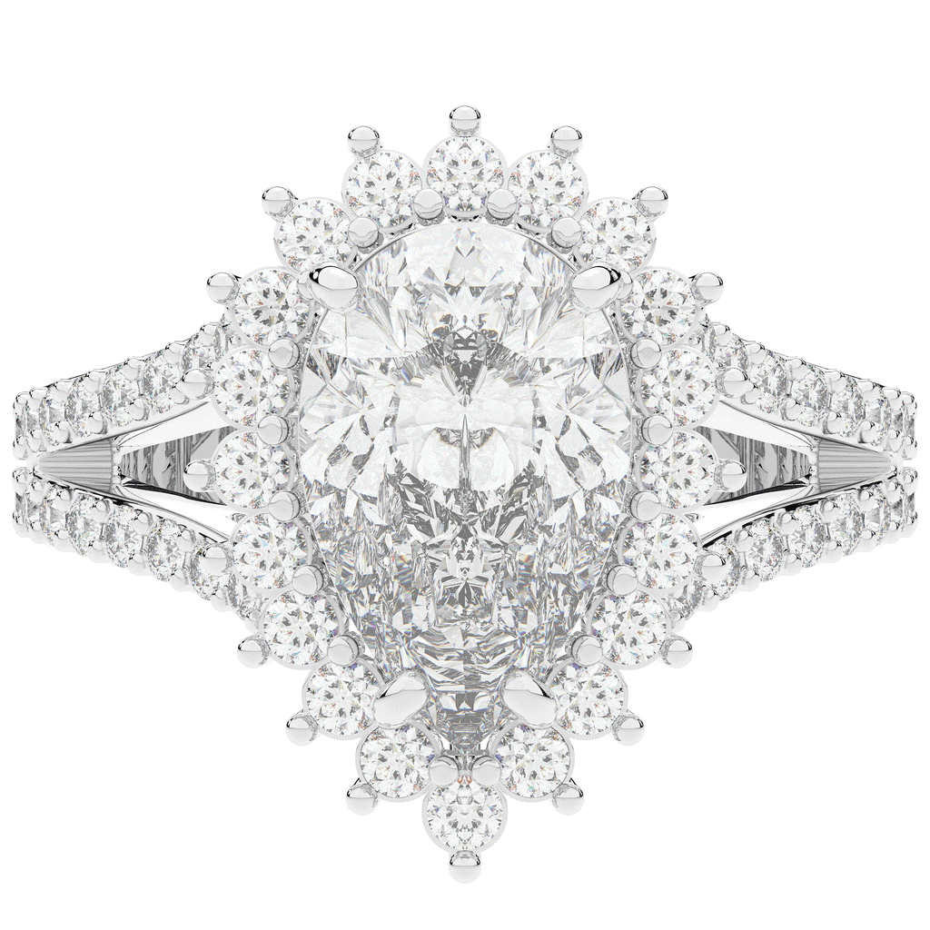 3.60CT.TW ROUND LAB DIAMOND ENGAGEMENT RING - Nazarelle