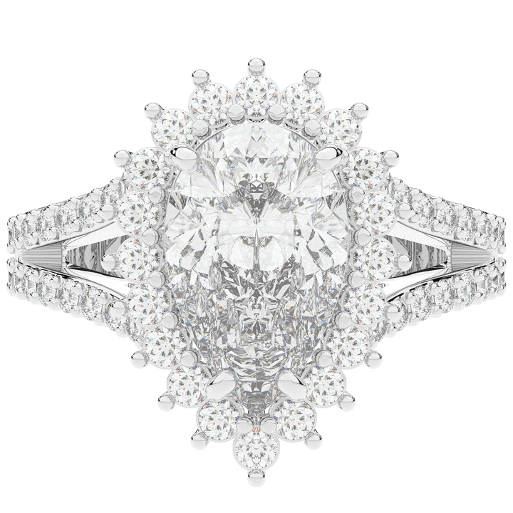 3.60CT.TW ROUND LAB DIAMOND ENGAGEMENT RING - Nazarelle