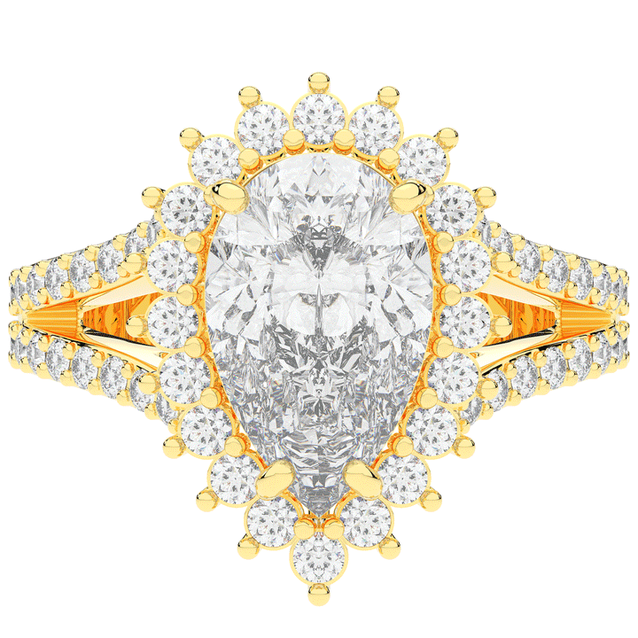 3.60CT.TW ROUND LAB DIAMOND ENGAGEMENT RING - Nazarelle