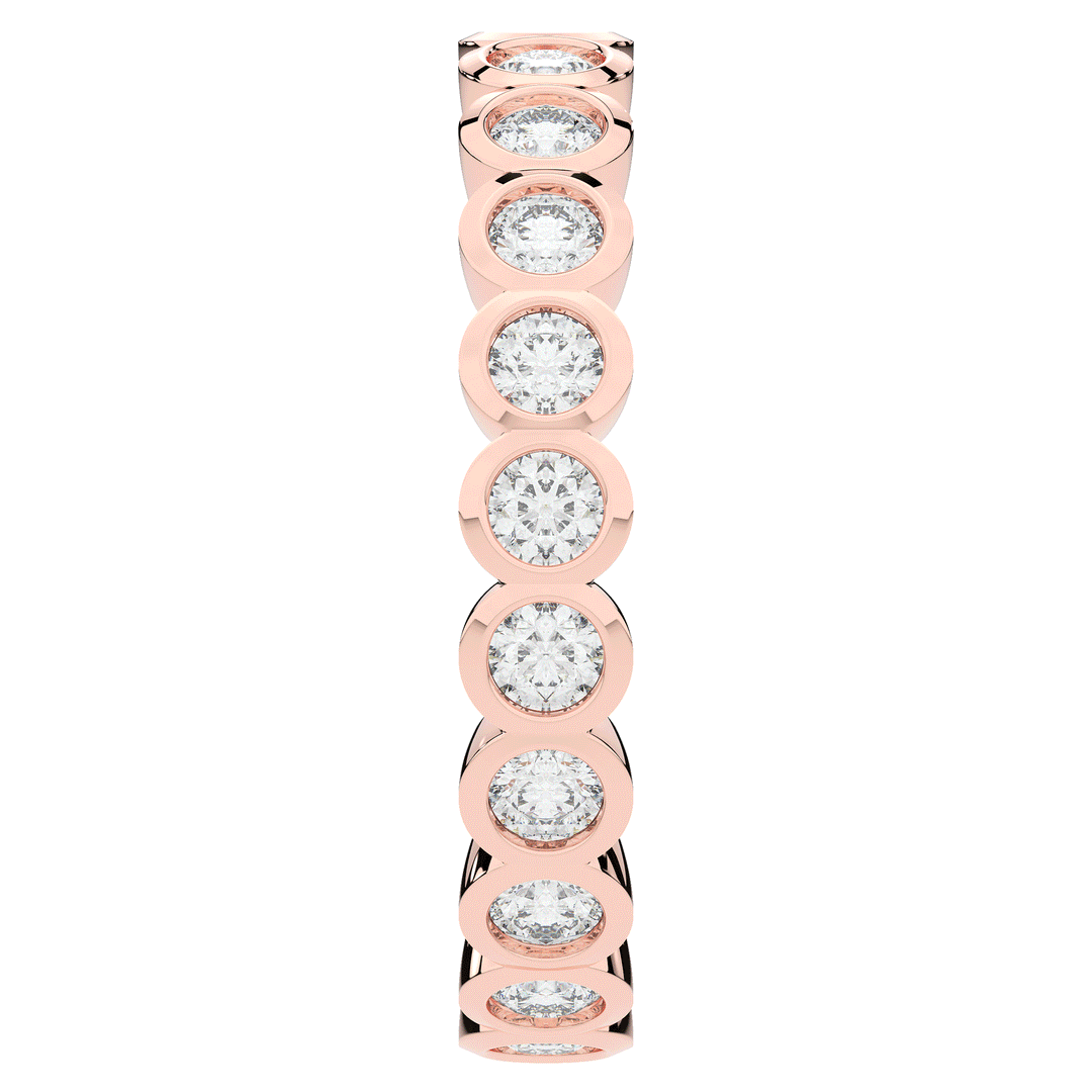 0.90CT.TW ROUND LAB DIAMOND BEZEL SET ETERNITY WEDDING BAND - Nazarelle