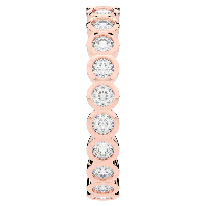 0.90CT.TW ROUND LAB DIAMOND BEZEL SET ETERNITY WEDDING BAND - Nazarelle