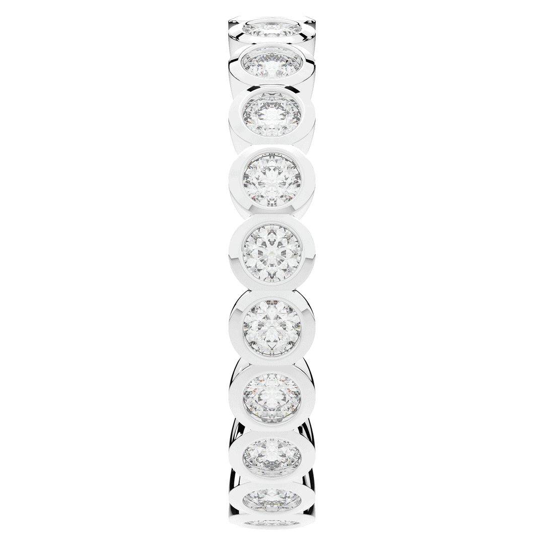 0.90CT.TW ROUND LAB DIAMOND BEZEL SET ETERNITY WEDDING BAND - Nazarelle