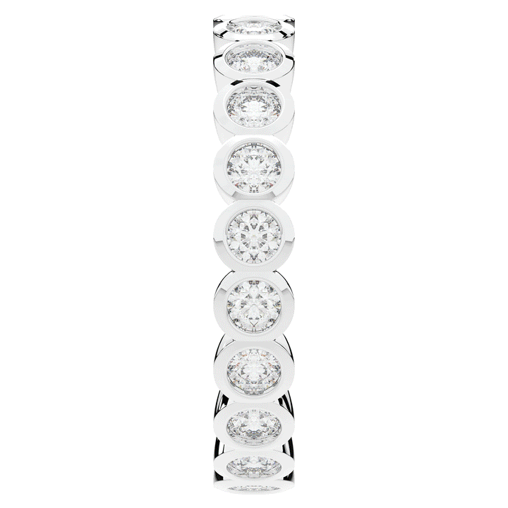 0.90CT.TW ROUND LAB DIAMOND BEZEL SET ETERNITY WEDDING BAND - Nazarelle