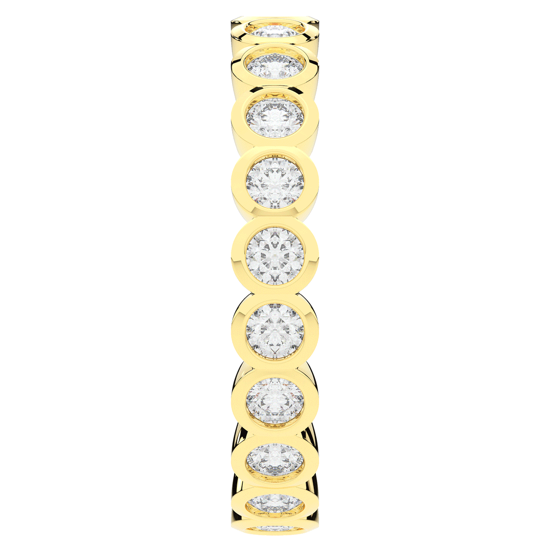 0.90CT.TW ROUND LAB DIAMOND BEZEL SET ETERNITY WEDDING BAND - Nazarelle