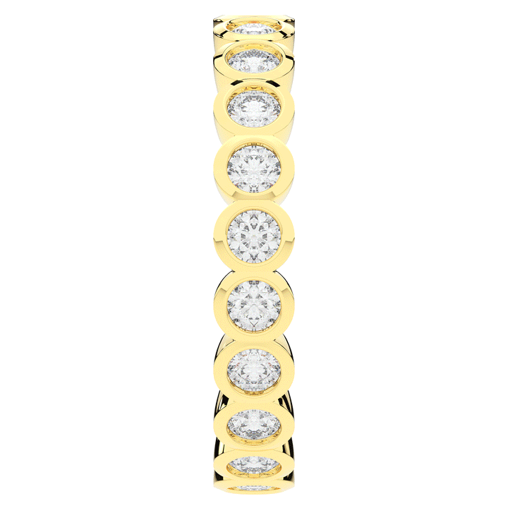 0.90CT.TW ROUND LAB DIAMOND BEZEL SET ETERNITY WEDDING BAND - Nazarelle