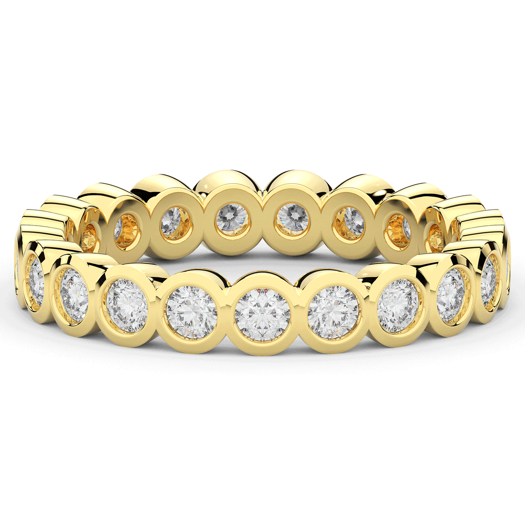 0.90CT.TW ROUND LAB DIAMOND BEZEL SET ETERNITY WEDDING BAND - Nazarelle