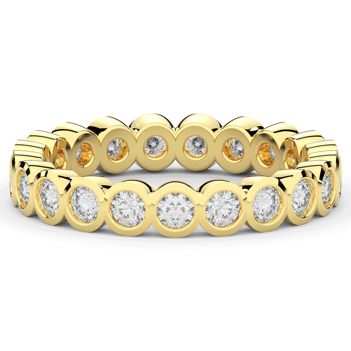 0.90CT.TW ROUND LAB DIAMOND BEZEL SET ETERNITY WEDDING BAND - Nazarelle