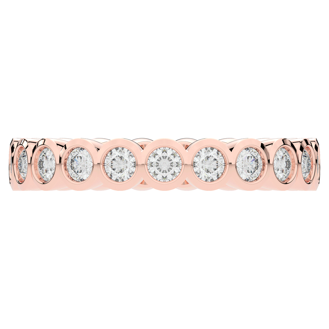 0.90CT.TW ROUND LAB DIAMOND BEZEL SET ETERNITY WEDDING BAND - Nazarelle