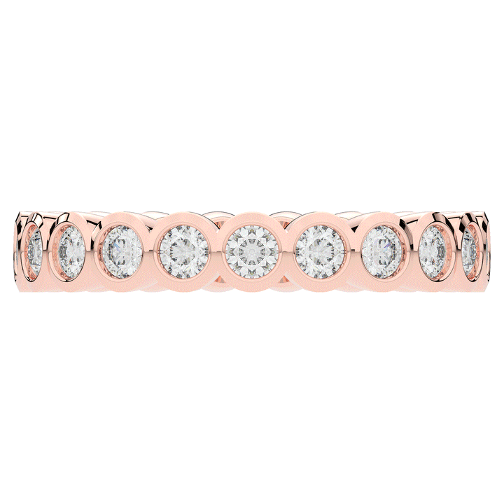 0.90CT.TW ROUND LAB DIAMOND BEZEL SET ETERNITY WEDDING BAND - Nazarelle