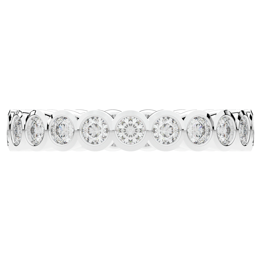 0.90CT.TW ROUND LAB DIAMOND BEZEL SET ETERNITY WEDDING BAND - Nazarelle