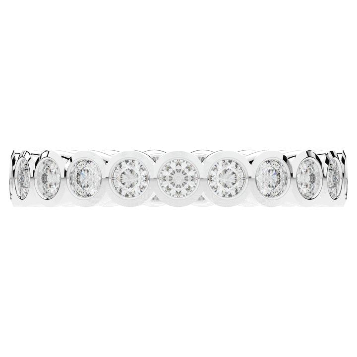 0.90CT.TW ROUND LAB DIAMOND BEZEL SET ETERNITY WEDDING BAND - Nazarelle