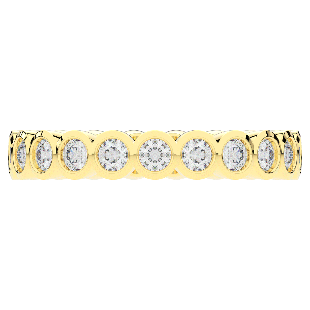 0.90CT.TW ROUND LAB DIAMOND BEZEL SET ETERNITY WEDDING BAND - Nazarelle