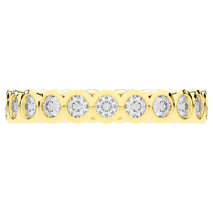 0.90CT.TW ROUND LAB DIAMOND BEZEL SET ETERNITY WEDDING BAND - Nazarelle