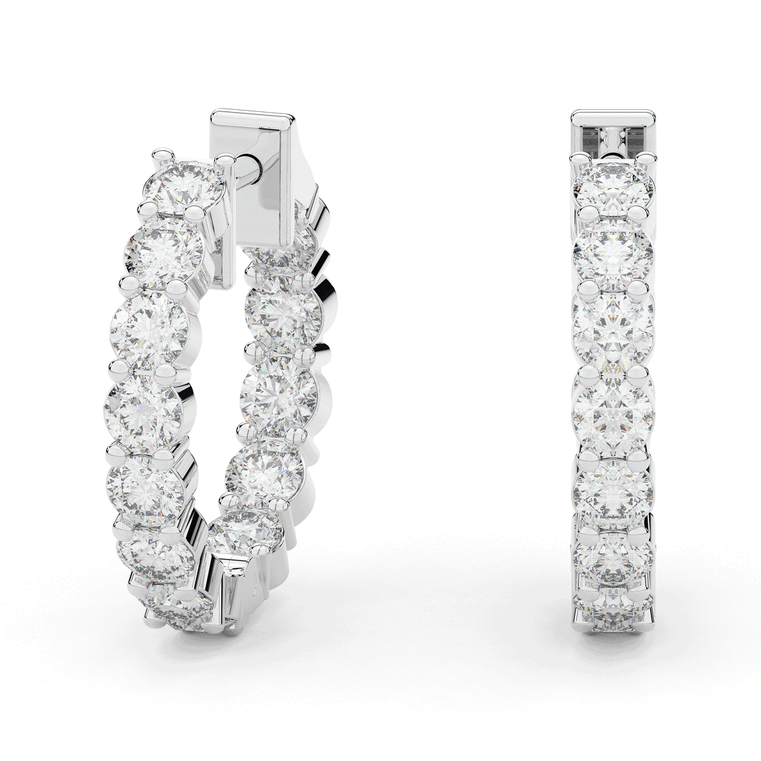 1.80CT.TW ROUND LAB DIAMOND HOOP EARRINGS - Nazarelle