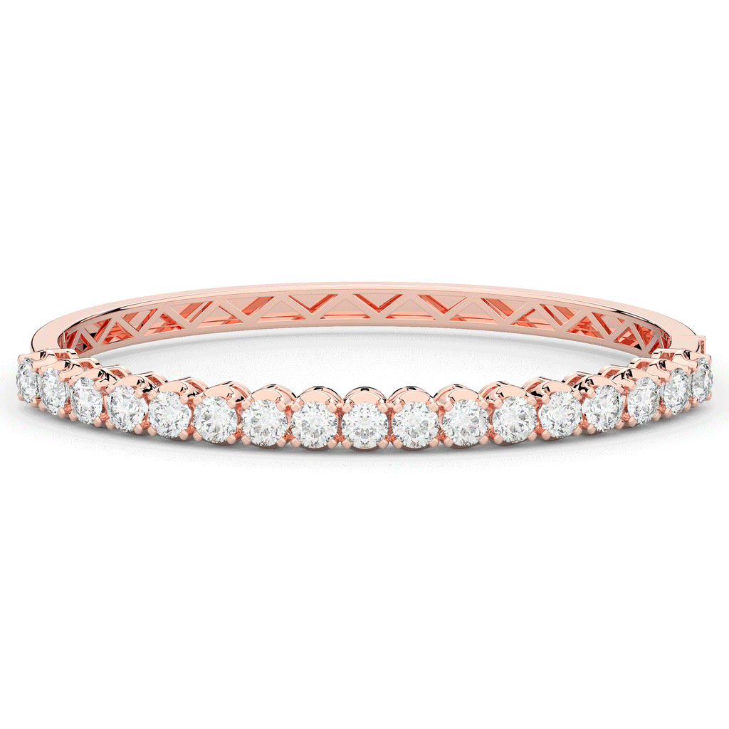 5.00CT.TW ROUND LAB DIAMOND BANGLE - Nazarelle