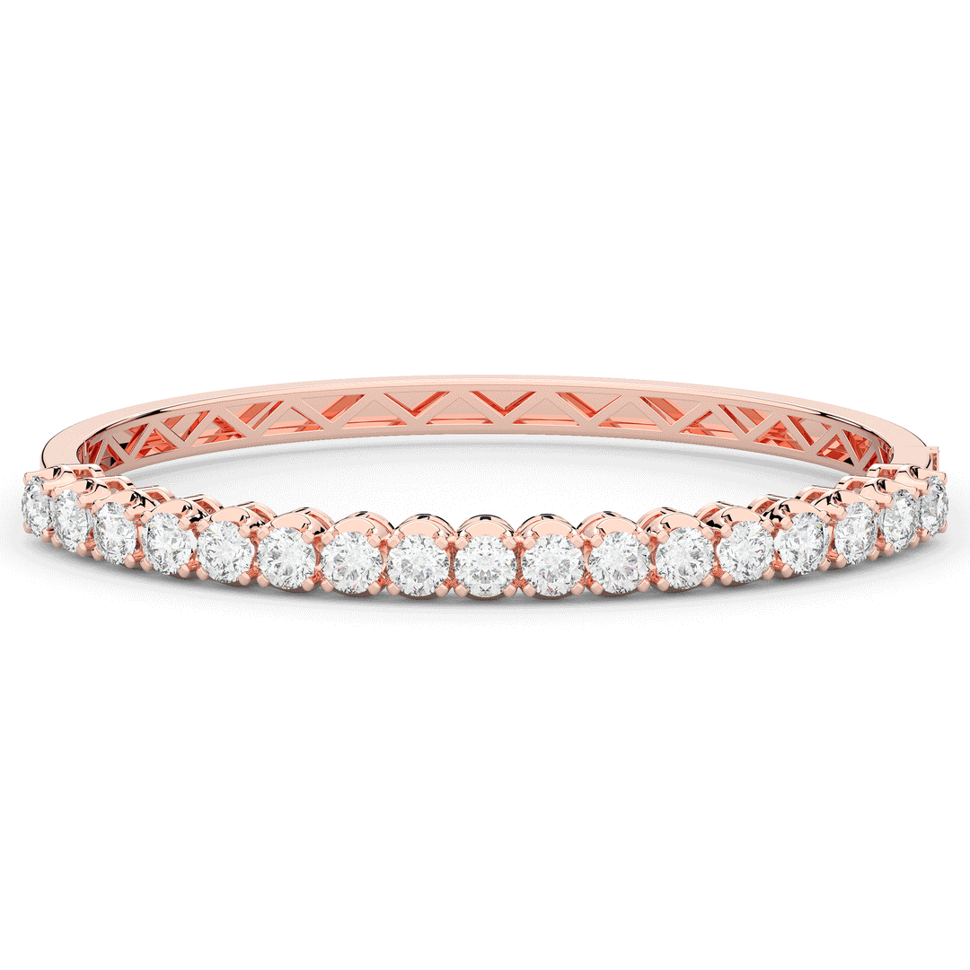 5.00CT.TW ROUND LAB DIAMOND BANGLE - Nazarelle