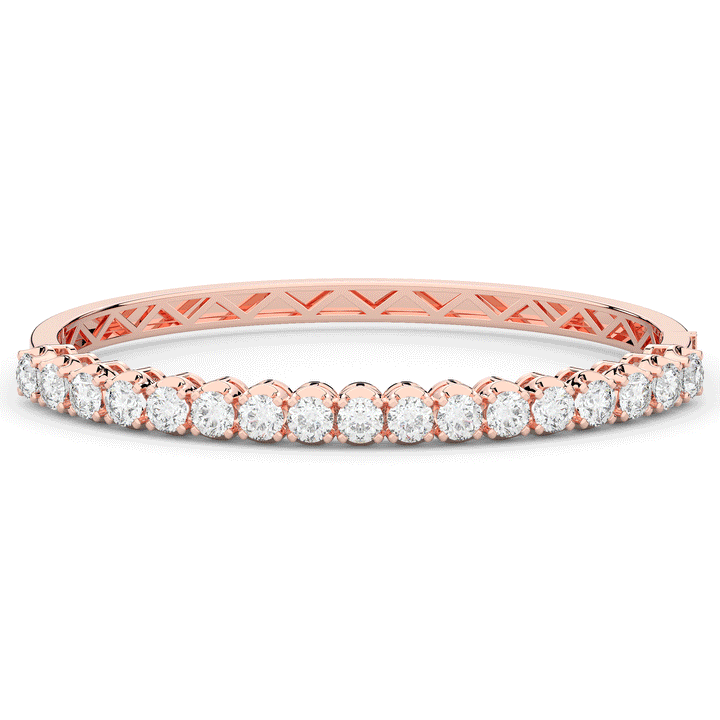 5.00CT.TW ROUND LAB DIAMOND BANGLE - Nazarelle