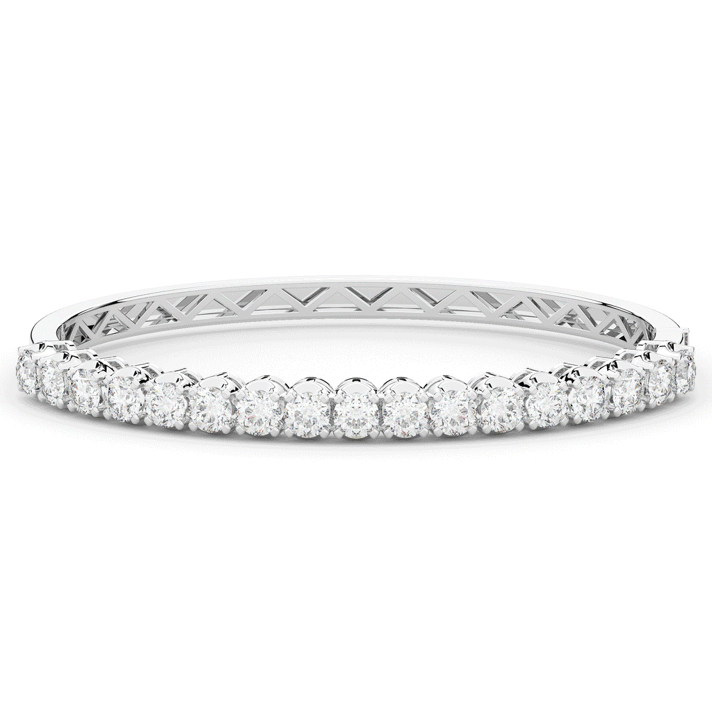 5.00CT.TW ROUND LAB DIAMOND BANGLE - Nazarelle