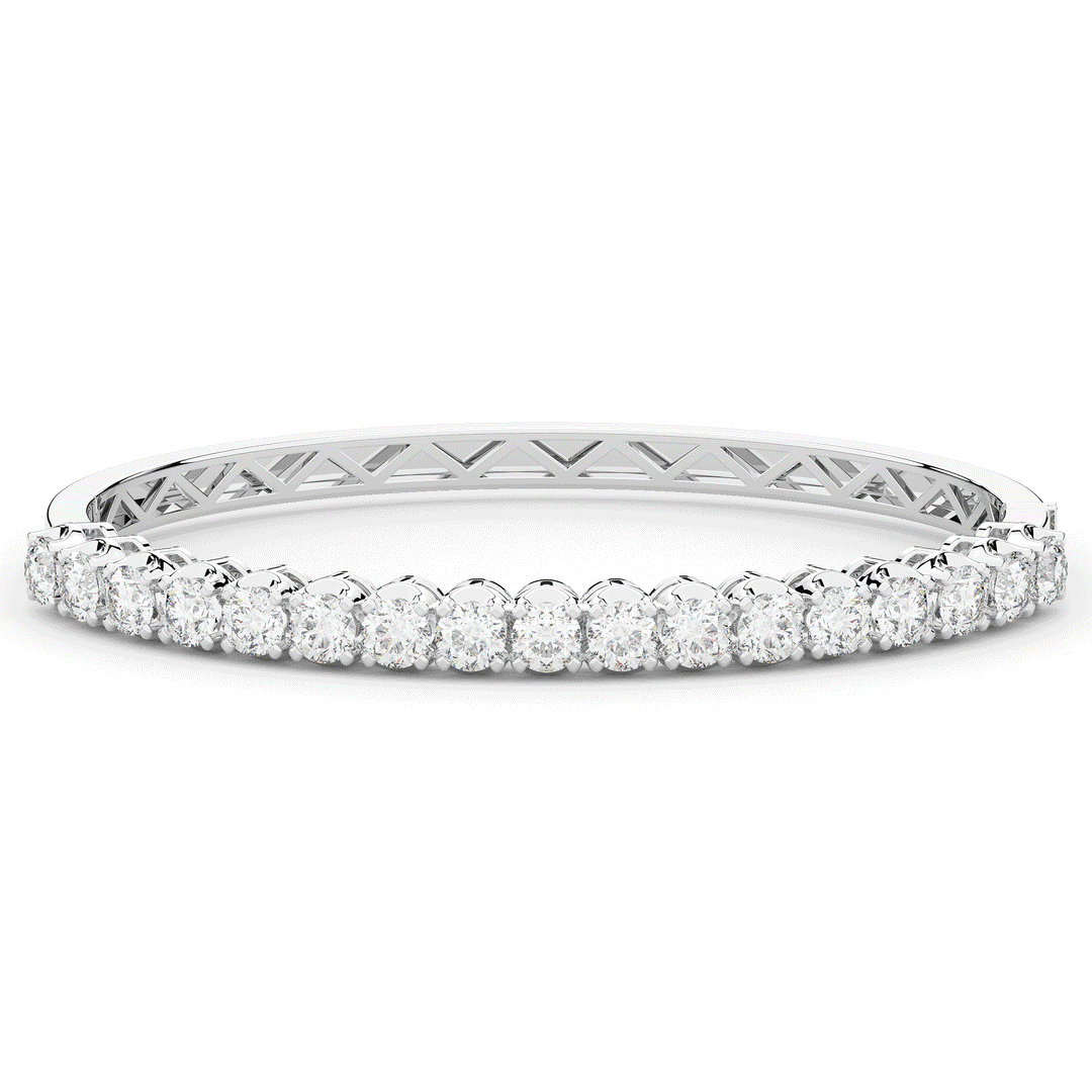 5.00CT.TW ROUND LAB DIAMOND BANGLE - Nazarelle