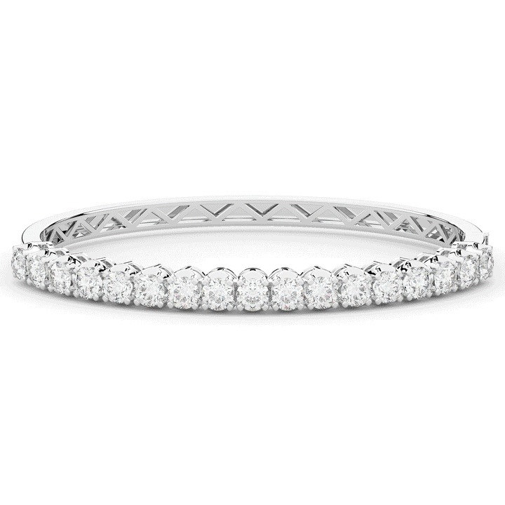 5.00CT.TW ROUND LAB DIAMOND BANGLE - Nazarelle