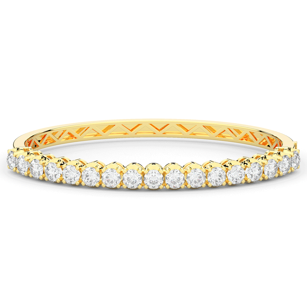 5.00CT.TW ROUND LAB DIAMOND BANGLE - Nazarelle