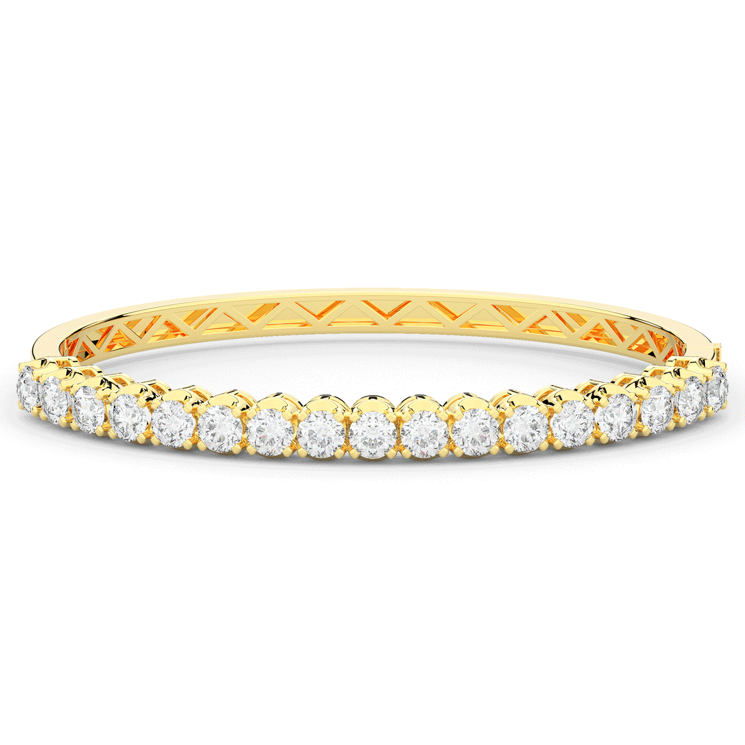5.00CT.TW ROUND LAB DIAMOND BANGLE - Nazarelle