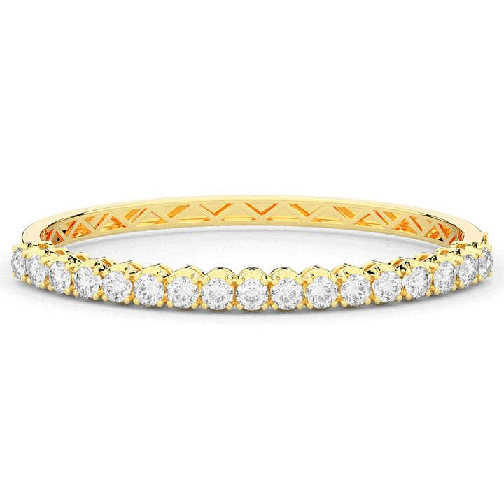 5.00CT.TW ROUND LAB DIAMOND BANGLE - Nazarelle