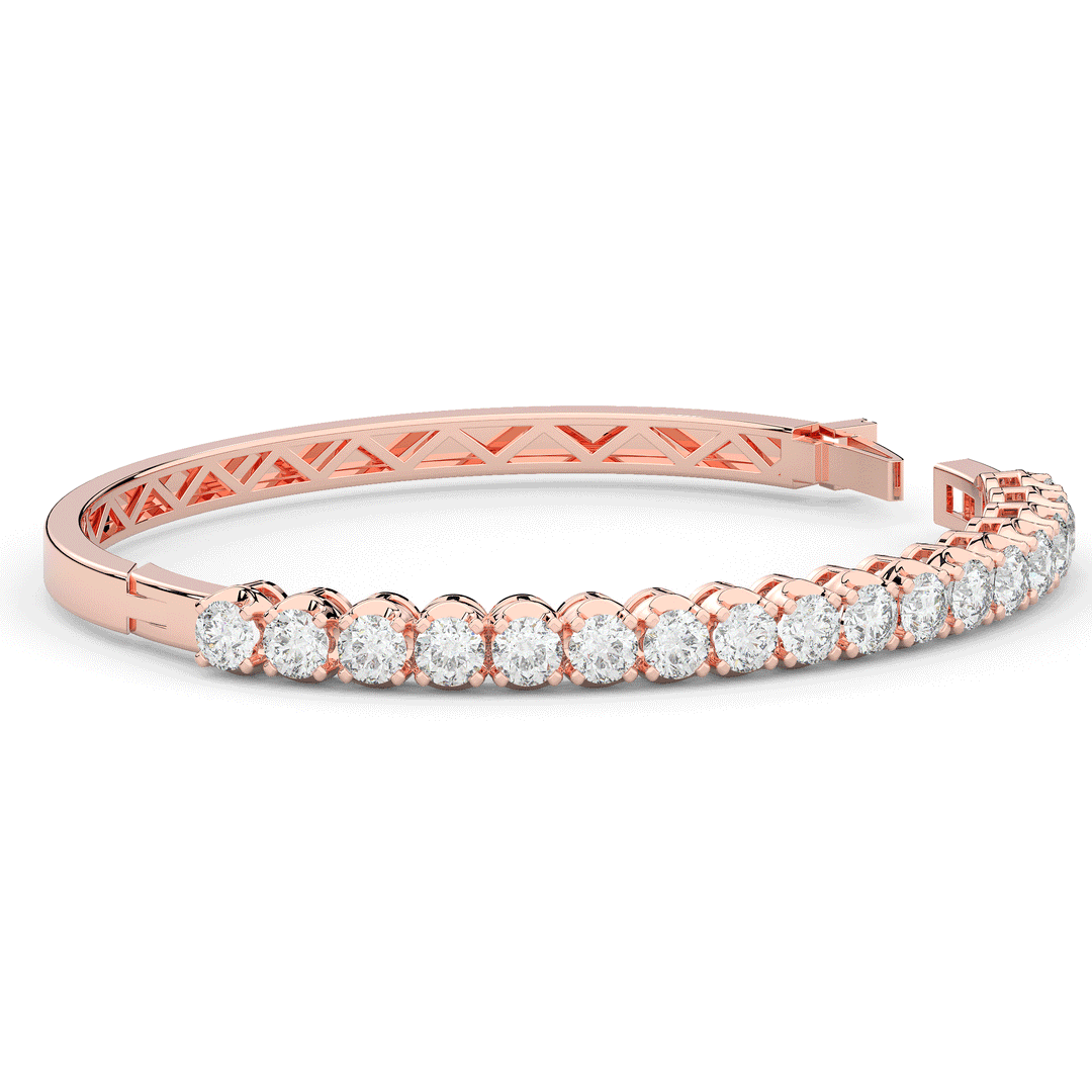 5.00CT.TW ROUND LAB DIAMOND BANGLE - Nazarelle