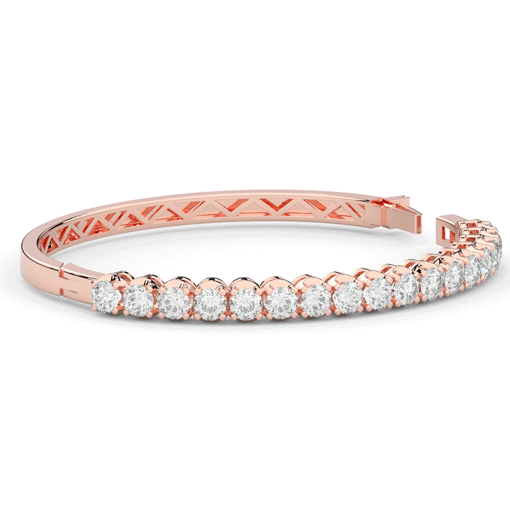 5.00CT.TW ROUND LAB DIAMOND BANGLE - Nazarelle