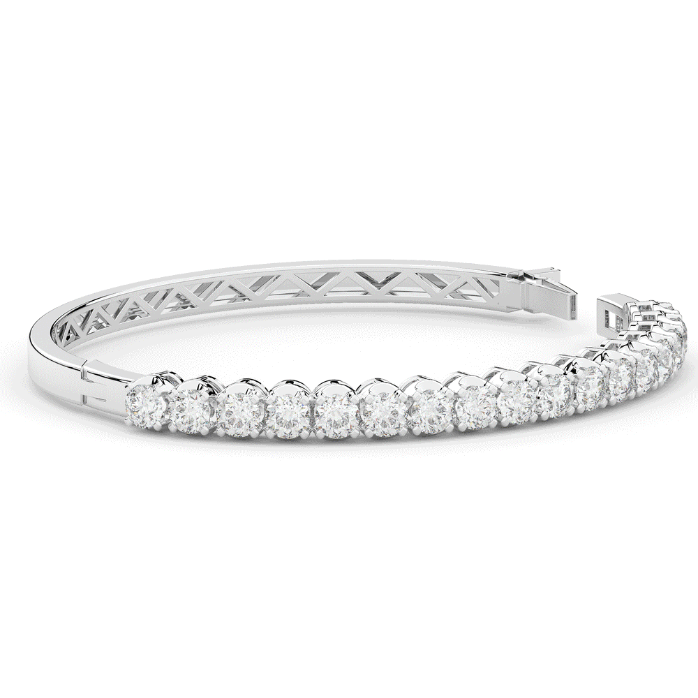 5.00CT.TW ROUND LAB DIAMOND BANGLE - Nazarelle