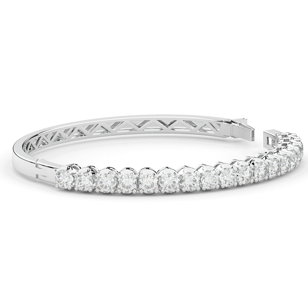5.00CT.TW ROUND LAB DIAMOND BANGLE - Nazarelle