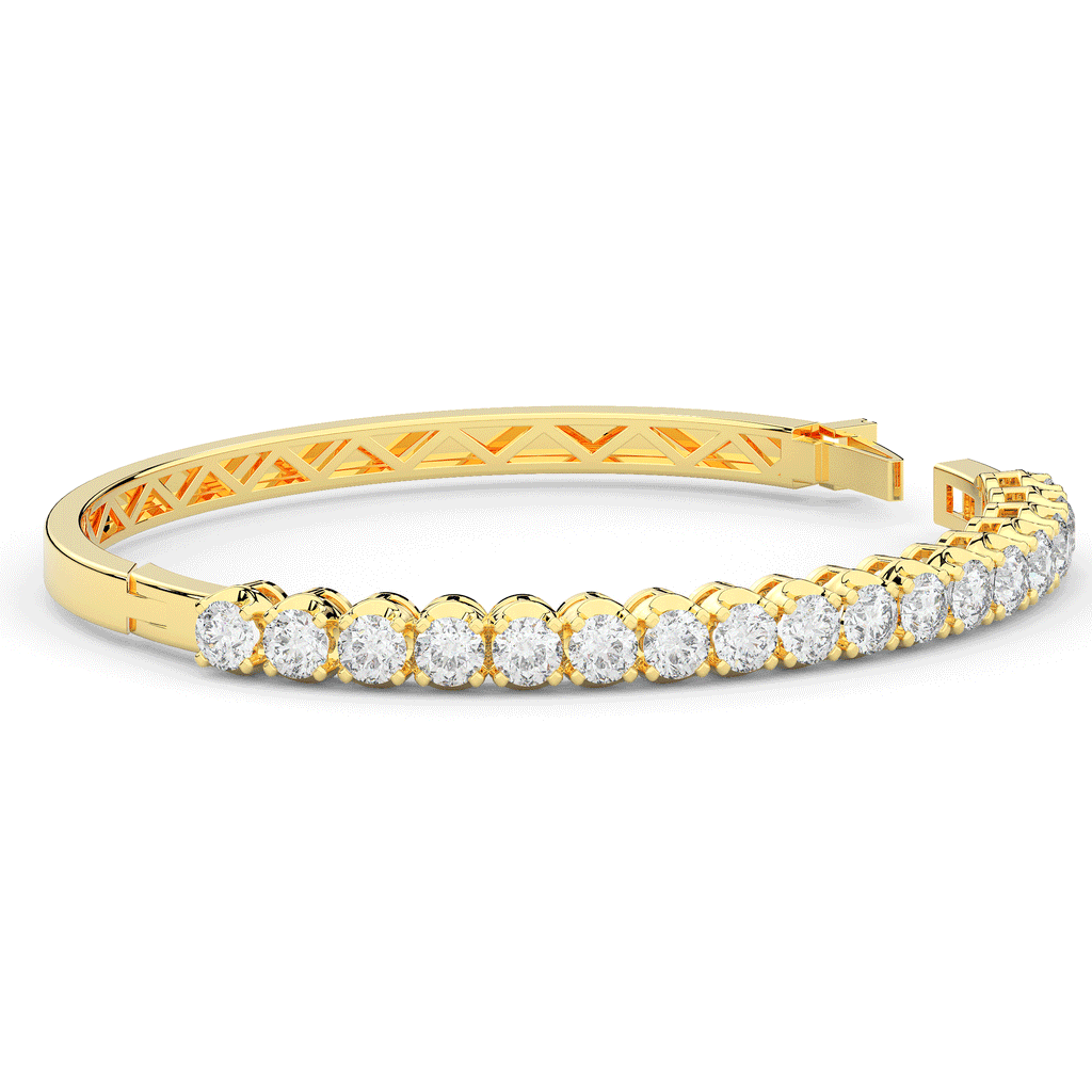 5.00CT.TW ROUND LAB DIAMOND BANGLE - Nazarelle