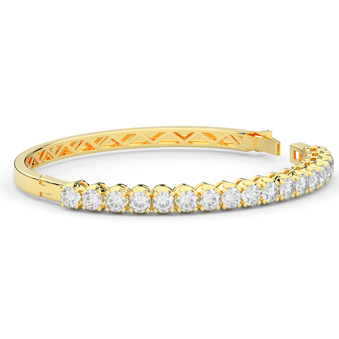 5.00CT.TW ROUND LAB DIAMOND BANGLE - Nazarelle