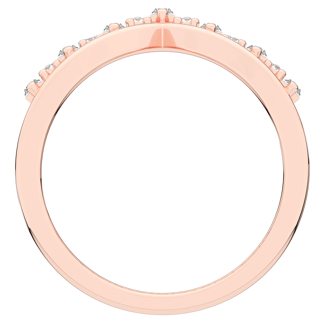 0.45CT.TW ROUND AND BAGUETTE LAB DIAMOND CURVED WEDDING BAND - Nazarelle