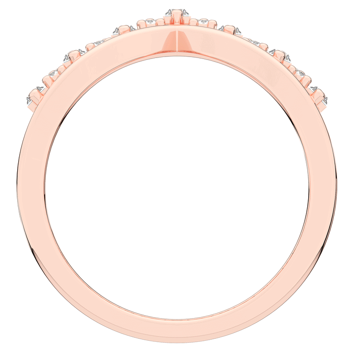 0.45CT.TW ROUND AND BAGUETTE LAB DIAMOND CURVED WEDDING BAND - Nazarelle