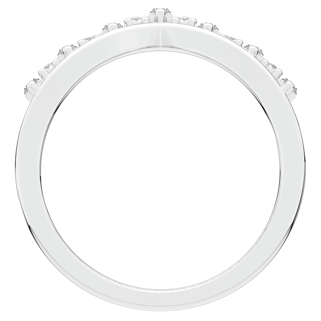 0.45CT.TW ROUND AND BAGUETTE LAB DIAMOND CURVED WEDDING BAND - Nazarelle