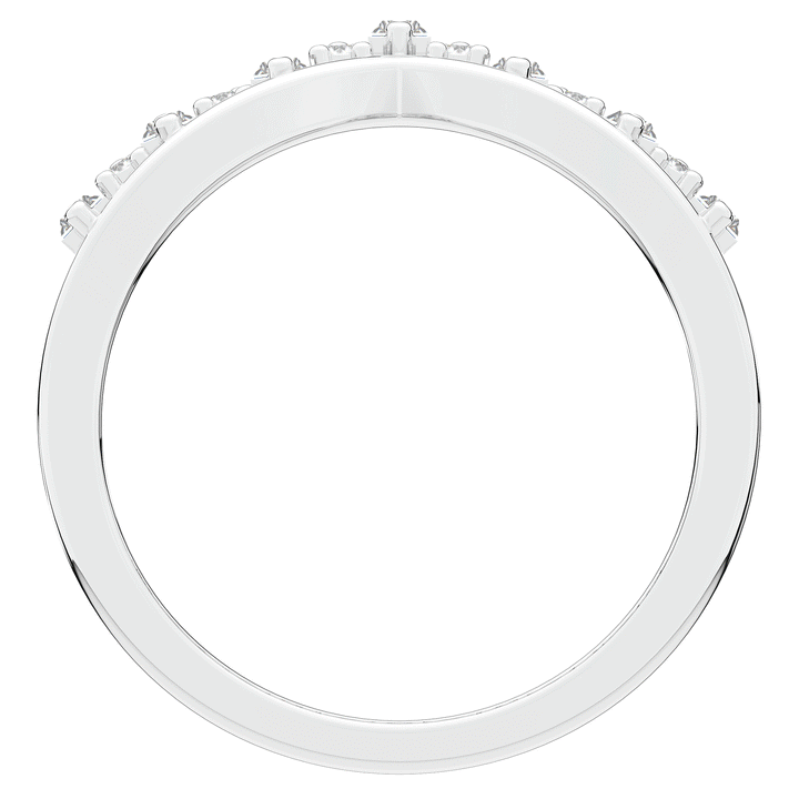 0.45CT.TW ROUND AND BAGUETTE LAB DIAMOND CURVED WEDDING BAND - Nazarelle