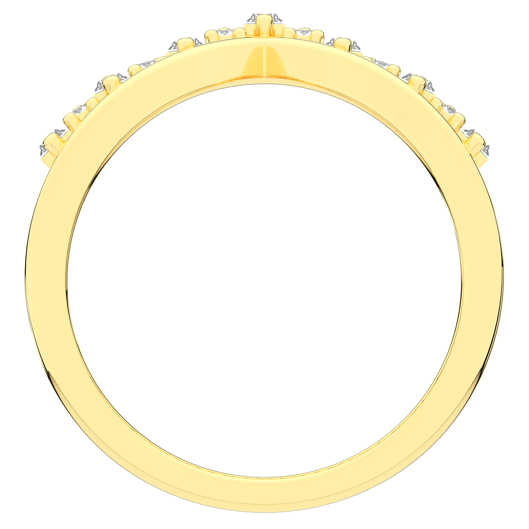 0.45CT.TW ROUND AND BAGUETTE LAB DIAMOND CURVED WEDDING BAND - Nazarelle