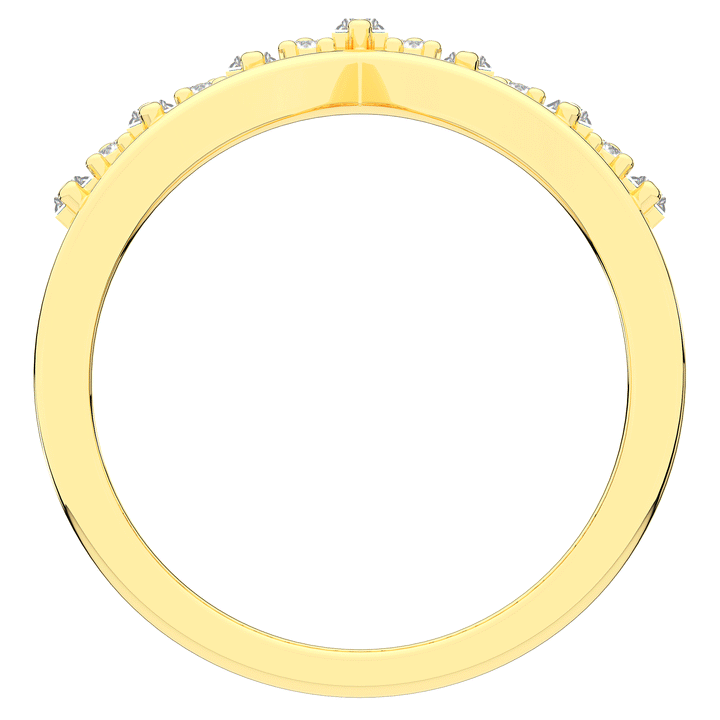 0.45CT.TW ROUND AND BAGUETTE LAB DIAMOND CURVED WEDDING BAND - Nazarelle