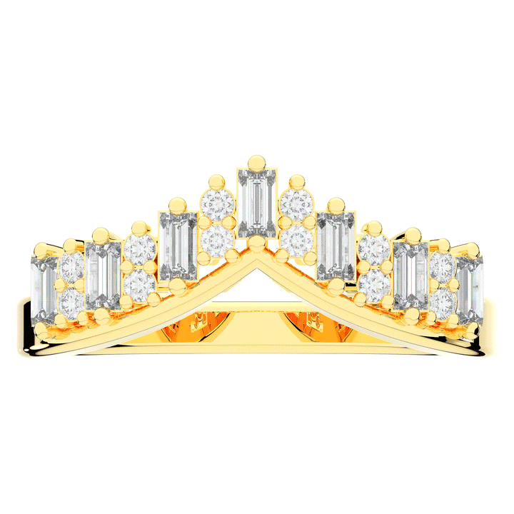 0.45CT.TW ROUND AND BAGUETTE LAB DIAMOND CURVED WEDDING BAND - Nazarelle