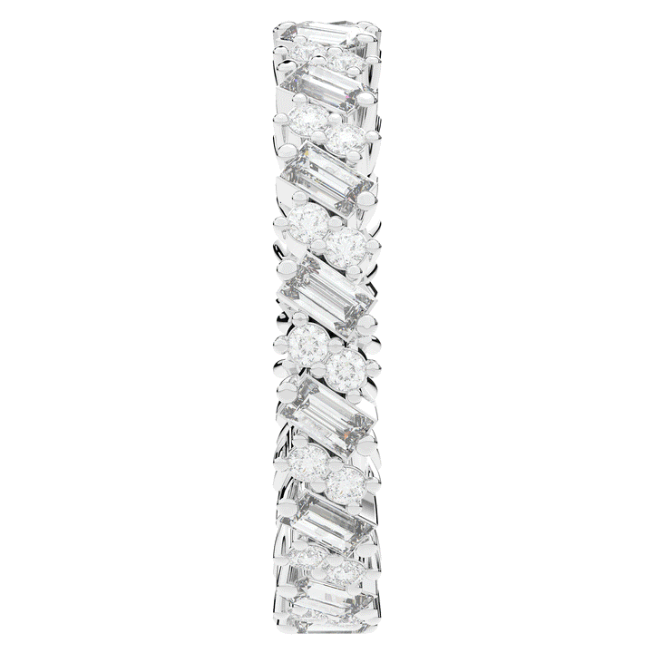 0.90CT.TW BAGUETTE AND ROUND LAB DIAMOND ETERNITY WEDDING BAND - Nazarelle