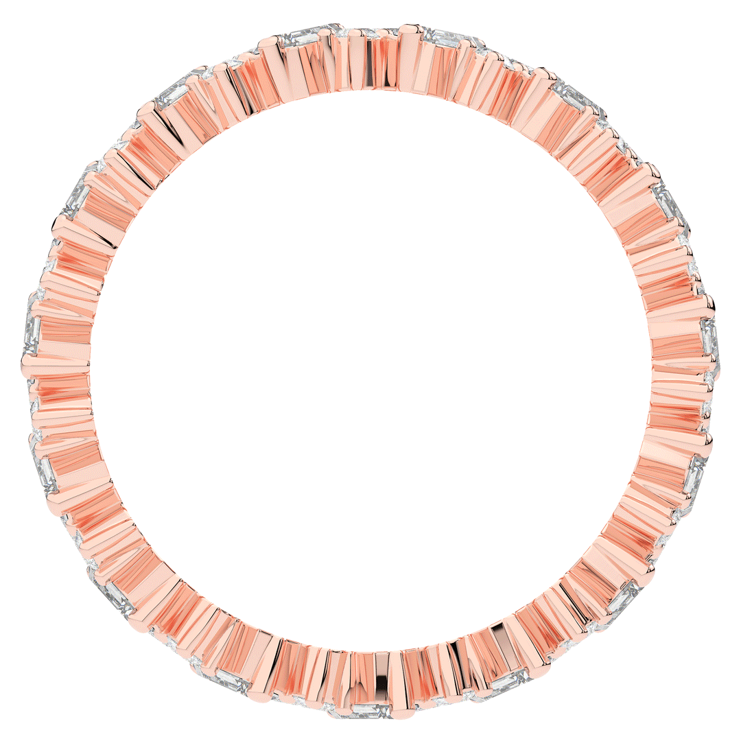 0.90CT.TW BAGUETTE AND ROUND LAB DIAMOND ETERNITY WEDDING BAND - Nazarelle